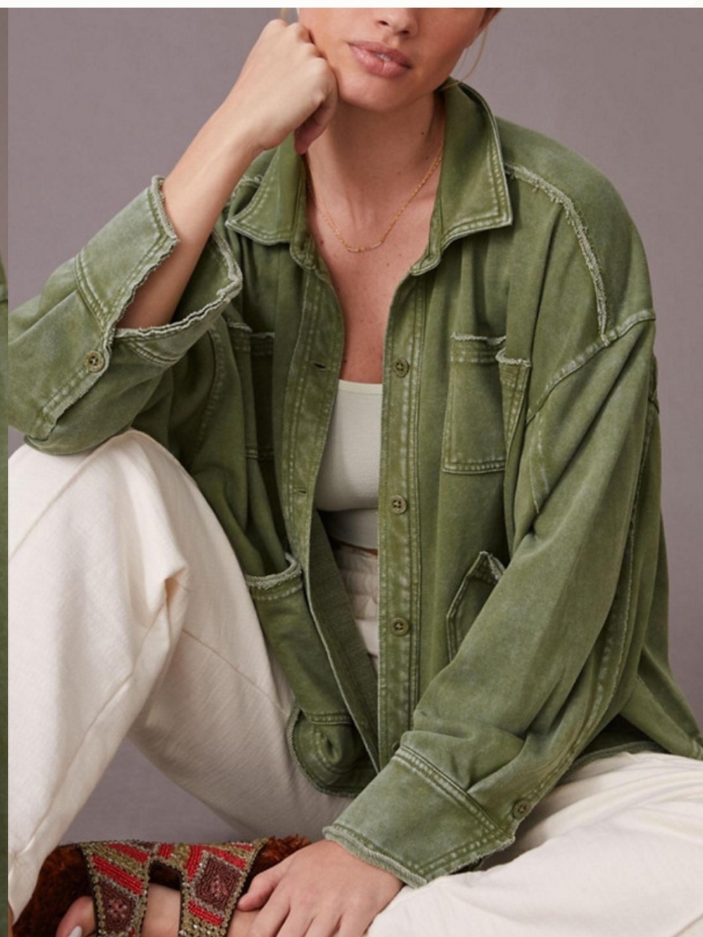 Anthropologie Daily Practice Olive Green Utility Jacket - Picture 5 of 9
